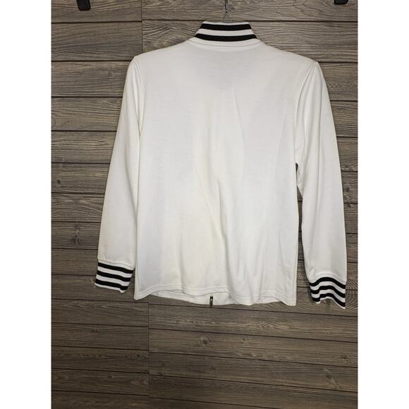 Linea Leisure by Louis Dell Jacket Coat Full Zip Flowers Embroidered Women Sz XS - Picture 8 of 8